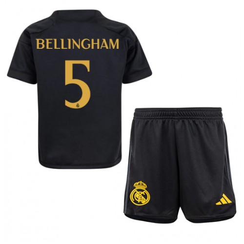 Otroški Nogometni dresi Real Madrid Jude Bellingham #5 Tretji 2023-24 Kratek Rokav (+ Kratke hlače)